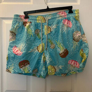 Vilebrequin Swim Shorts Trunks Pockets Nylon Jellyfish Blue Green Pink Beige